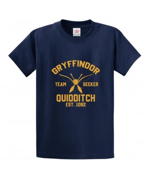 Gryffindor Team Seeker Quidditich Hogwarts Classic Unisex Kids and Adults T-Shirt for Fiction Movie Fans